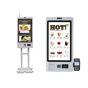 Crtly 23.8 27 32 Order Touch Screen Self Pay Self Service Payment Order Kiosk for Mcdonald KFC Restaurant Manufactures