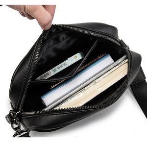 <span class=keywords><strong>Bandolera</strong></span> de hombro de cuero con logotipo personalizado para <span class=keywords><strong>hombre</strong></span>, bolso cruzado de moda resistente al agua - Product Image 4