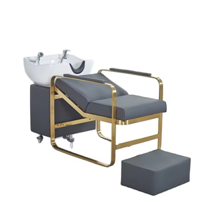 Chaise de lavage de cheveux avec bac à shampoing et fonction massage pour salon de coiffure - Product Image 2