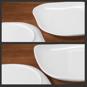 Ensemble d'assiettes carrées en mélamine blanches en plastique pour usage commercial dans les restaurants et services de restauration hôtelière - Product Image 4