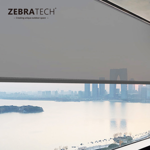 Màn che nắng tự cuốn ngoài trời hiện đại, chạy bằng năng lượng mặt trời, có động cơ, kiểu rèm cuốn, rèm điện, chất liệu kim loại, họa tiết dọc, rèm cửa sổ trời - Product Image 4