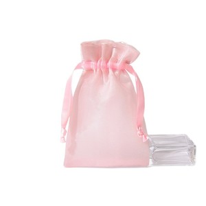 Sacs cadeaux en organza QIAN LI 8x10cm 10x15cm, pochettes de rangement pour bijoux avec cordon de serrage, emballage en tissu vert sauge - Product Image 5