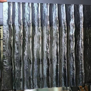 مصنع محكم رمادي زخرفي فن الزجاج خفف الساخنة تذوب نسيج مخصص اليدوية الزجاج الملون فن موجة فقاعة الزجاج نمط - Product Image 2