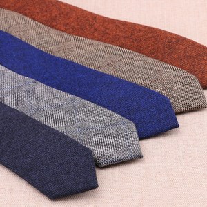 Garçons d'honneur cadeaux hommes affaires maigre <span class=keywords><strong>cravate</strong></span> marine Orange marron clair <span class=keywords><strong>Tweed</strong></span> laine <span class=keywords><strong>cravate</strong></span> pour mariage - Product Image 3