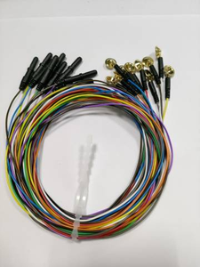 Cable <span class=keywords><strong>EEG</strong></span> de Cobre de 1.5 mm de Diámetro, Colorido, 10 Conductores, Cables con Electrodos de Cobre Chapados en Oro - Product Image 2