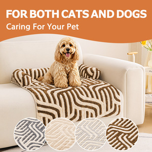 <span class=keywords><strong>Housse</strong></span> <span class=keywords><strong>de</strong></span> canapé pour animaux <span class=keywords><strong>de</strong></span> compagnie en peluche à lignes courbes, <span class=keywords><strong>coussin</strong></span> <span class=keywords><strong>de</strong></span> sol durable, résistant aux morsures, respirant et lavable pour chiens et chats - Product Image 3