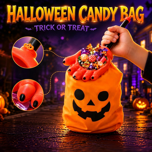 Soporte para Dulces de Halloween con Forma de Calabaza, Fantasma o Mano de Esqueleto, Reutilizable y Portátil, Bolsa de Mano para Caramelos o Bromas para Fiestas - Product Image 1