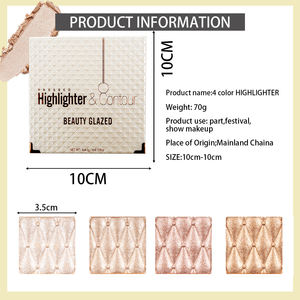 Paleta de Iluminadores BEAUTY <span class=keywords><strong>GLAZED</strong></span> de 4 Colores, Polvo Brillante para Maquillaje, Contorno Facial, <span class=keywords><strong>Iluminador</strong></span> con Brillo, Tono Ginger - Product Image 2