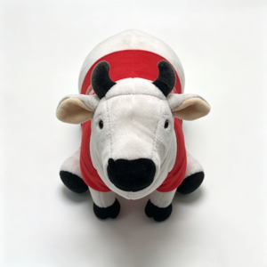 Peluche de vaca personalizado, peluche de vaca blanca, peluche de vaca con camisa roja, peluche de animal de granja, lindo peluche de vaca de dibujos animados - Product Image 5