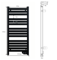 Rak Handuk Elektrik 750W Classic Long Towel Bar, Rak Handuk Panas Dinding Aluminium Mudah Dipasang dengan Timer dan Layar LED