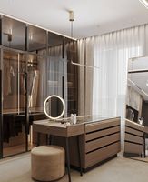 Vermonhouzz Armoire moderne de luxe avec cadre en aluminium et portes vitrées, ensemble de meubles de chambre à coucher, dressing avec éclairage LED