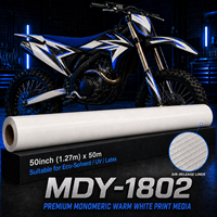 Autocollants super adhésifs pour moto de course, imprimables, blanc chromé argenté, matériau d'impression à faible consommation d'énergie pour surfaces