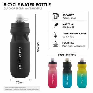 Bouteille <span class=keywords><strong>de</strong></span> sport pliable en plastique avec logo personnalisé 610 ml |   Bouteille d'eau pliable sans BPA, anti-fuite, compressible, pour la salle <span class=keywords><strong>de</strong></span> sport et le cyclisme - Product Image 2
