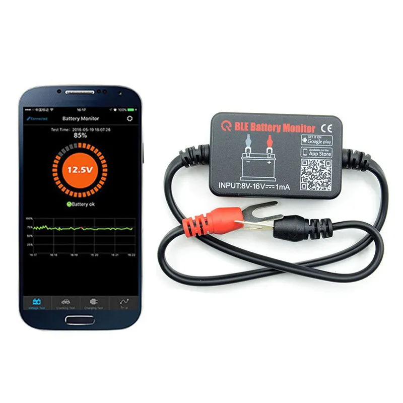 2017 nova ferramenta digital de monitor de bateria de carro bluetooth, disponível aplicativo gratuito para aplicativo loja e google play
