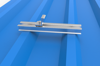 Rail court en aluminium pour système de montage de panneaux solaires photovoltaïques avec pince intermédiaire pour l'installation de panneaux solaires sur toit en tôle