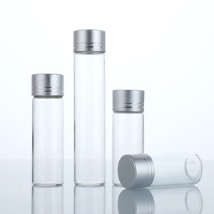 High Clear Silver Cork Cap <b>Glass</b> Jars with Custom Logo Custom Shape & Silk Screen Printing for Rice Tea Coffee Beans Storage - Product Image 3