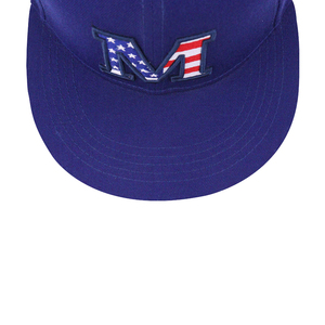 Envío Rápido desde EE. UU. Gorra de Visera Plana Redonda de 6 Paneles con Patrón de Bordado Americano Tela de Mezcla de Lana Sombrero de Moda para Exteriores - Product Image 5