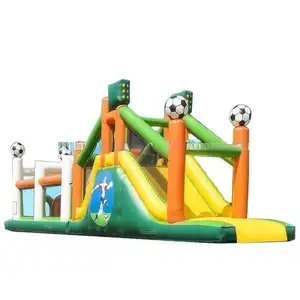 Inflatable soccer obstacle course with jumping soccer balloons for sale