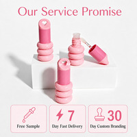 Tube de brillant à lèvres vide OEM personnalisé avec logo 2026, conteneur rose pour gloss à lèvres avec applicateur, vente en gros d'usine 3,5 ml