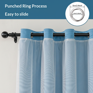 Tenda Oscurante 100% Poliestere con Occhielli <span class=keywords><strong>per</strong></span> Camera da Letto, Doppio Strato in Tessuto Trasparente e Oscurante, Tinta Unita, Pronta all'Uso - Product Image 3