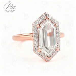 Vòng tùy chỉnh với hình lục giác moissanite/<span class=keywords><strong>Ruby</strong></span>/Sapphire làm bằng S925 được thiết kế dành riêng cho phụ nữ lý tưởng như một món quà kỷ niệm - Product Image 2