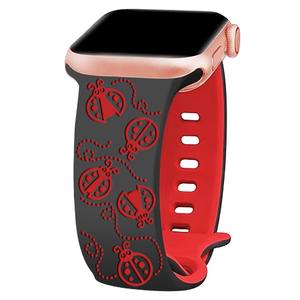 Bracelet de montre en silicone gravé au laser Win-Win pour <span class=keywords><strong>Apple</strong></span> <span class=keywords><strong>Watch</strong></span>, bracelet sport texturé de remplacement - Product Image 5