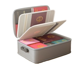 Boîte de rangement sécurisée pour documents avec serrure, organisateur de certificats polyvalent pour les voyages et la maison - Product Image 1