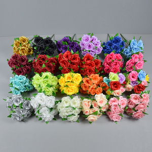 Factory Outlet Artificial 10 cabezas ramo de flores rosas arreglo Floral de seda boda fiesta en casa decoración Fleurs Artificielles - Product Image 6