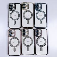 Coque de téléphone transparente magnétique avec protection d'objectif scintillante pour iPhone 18 Pro Max 17 Pro Max 16 15 14