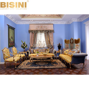 BISINI di Lusso In Legno Intagliato Reale A Tre Posti Divano Sedia, Del Fiore Del Ricamo Divano In Tessuto Set di Mobili per la Casa - Product Image 2