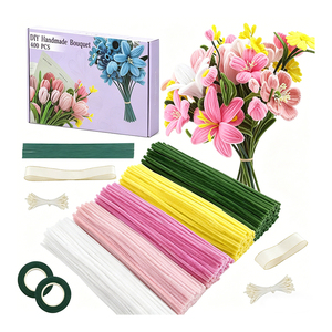 Creative DIY Art Kit Velvet Chenille Fuzzy <b>Wire</b> For Educational Projects And Beautiful Fuzzy <b>Wire</b> <b>Flower</b> Decorations For Kids - Product Image 1