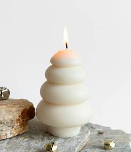 Modern Nordic Bubble Tree Geometric Handmade Scented Non-Toxic Smokeless Pillar <b>Candle</b> Christmas Diwali Home Decoration - Product Image 1