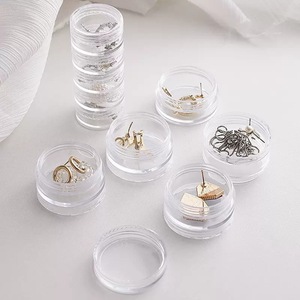 5 Layer Round Jewelry Box Transparent Stackable <b>With</b> <b>Lid</b> For Earrings Studs Necklaces Storage Organizer <b>Small</b> Size 875 <b>Boxes</b> - Product Image 1