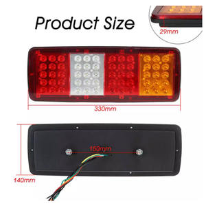 Feu arrière universel pour camion et remorque, 12-24V, 60 LED, lentille transparente, fonction frein, stop et clignotant, 10W, 1000LM, garantie 2 ans - Product Image 5