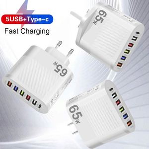 65W 5USB Type-<b>C</b> MultiPort Phone Charger EU/US/UK Travel Charging Head with Worldwide <b>Plug</b> Compatibility - Product Image 1