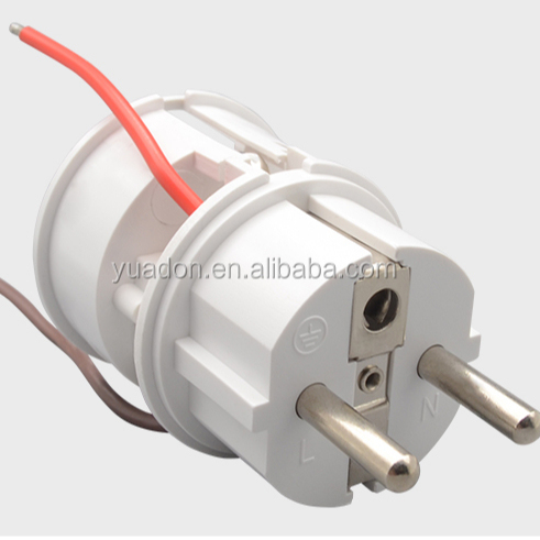 For YDD-8 Schuko French Type E/F Rewireable Plug Adapter 16A 250V PC & Brass PDU Extension Connectors