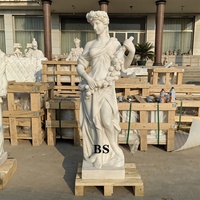 Statues de dieux grecs des quatre saisons en marbre grandeur nature pour jardin extérieur à vendre