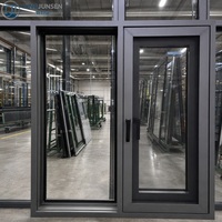 Fenêtres à battants modernes en alliage d'aluminium à rupture de pont thermique avec double/triple vitrage, certifiées Energy Star pour les maisons