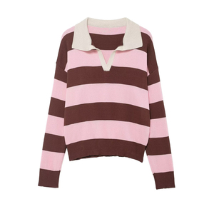 TAOP&ZA Nouvelle Collection Printemps 2026 – <span class=keywords><strong>Pull</strong></span> en Maille Rayé Color-block Ample, Tendance et Polyvalent 5536218 - Product Image 2