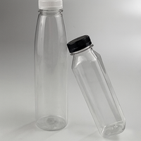 Vente chaude 16 Oz Jetable Clair De Qualité Alimentaire En Plastique Pet Carré Jus 500ml Bouteille De Boisson Avec Bouchon Inviolable