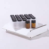 1ml 2ml d'huile d'essence en verre brun mini petit pack de test forme ronde compte-gouttes étanchéité sérigraphie