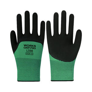Gants de travail en caoutchouc Works Grip Pro L598, taille 8, antidérapants, respirants, pour la construction, la logistique et la manutention - Product Image 1