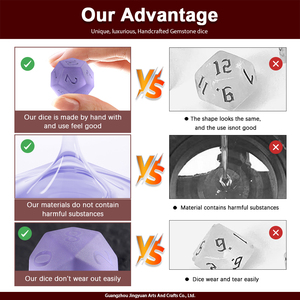 ชุดลูกเต๋า DND 7 ชิ้น ทำจากแก้วคริสตัล K9 สีม่วง แบบด้าน รูปทรง D6 D20  งานแฮนด์เมด ปรับแต่งได้ - Product Image 3