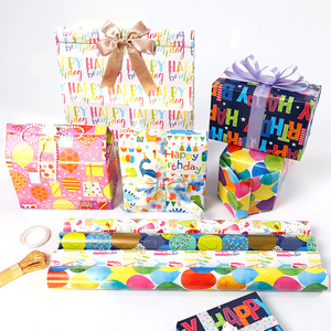 Big Size Roll Gift Wrapping Paper Cartoon Birthday Pattern Creative Package Kit With Color <b>Balloons</b> - Product Image 3