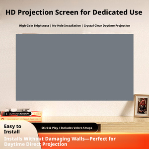 Écran de projection <span class=keywords><strong>Z</strong></span> anti-lumière en plastique, portable, sans adhésif, pour chambre à coucher, grand écran HD 80-100 pouces, Ultra HD, gris moderne, en polyester - Product Image 3