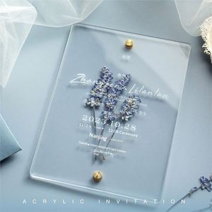 Invitaciones de Boda Rectangulares de Papel con Diseño Floral Temático de Bosque y Corte Artístico - Product Image 5