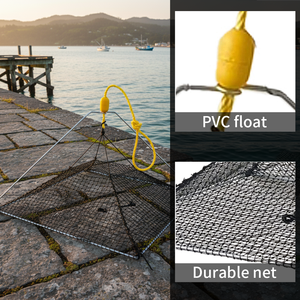 Filet de pêche pliable à ouverture supérieure pour crabes, poissons, écrevisses, piège à crabes à vendre, équipement de pêche pour homard, piège à crabes carré - Product Image 5