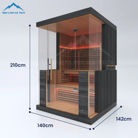 Sauna infrarouge électrique de luxe en cèdre canadien premium avec verre panoramique, audio immersif et 10 chauffages pour centres de villégiature