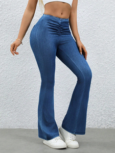 Jeans Acampanados Para Mujer, Cintura Alta, Pierna Ancha