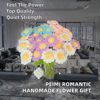 Fleur artificielle élégante et romantique en coton tricoté à la main, à tige unique, au crochet, pour la Saint-Valentin et le Nouvel An – Nouvelle collection en promotion